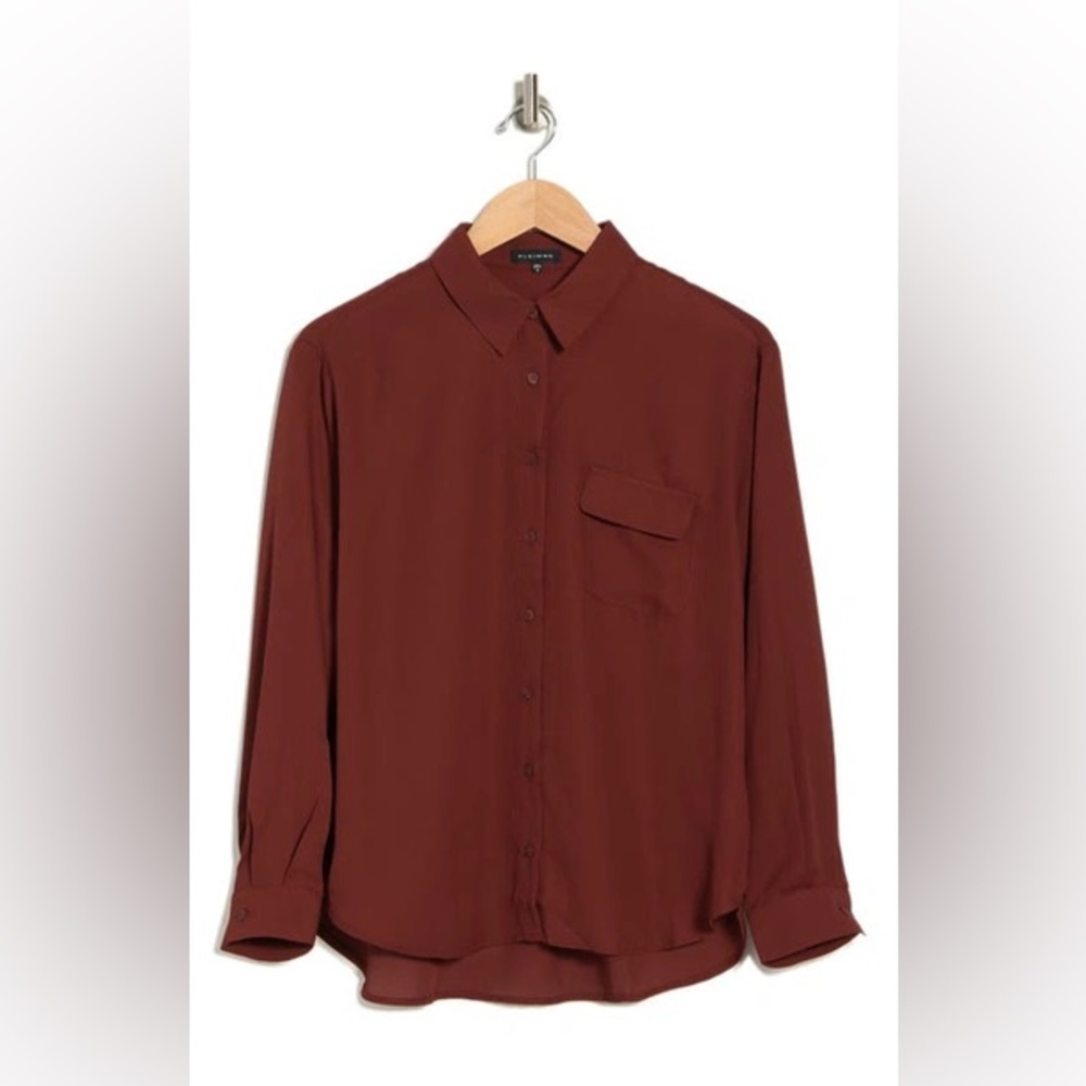 Pleione Women’s Button Front Utility Blouse size Small